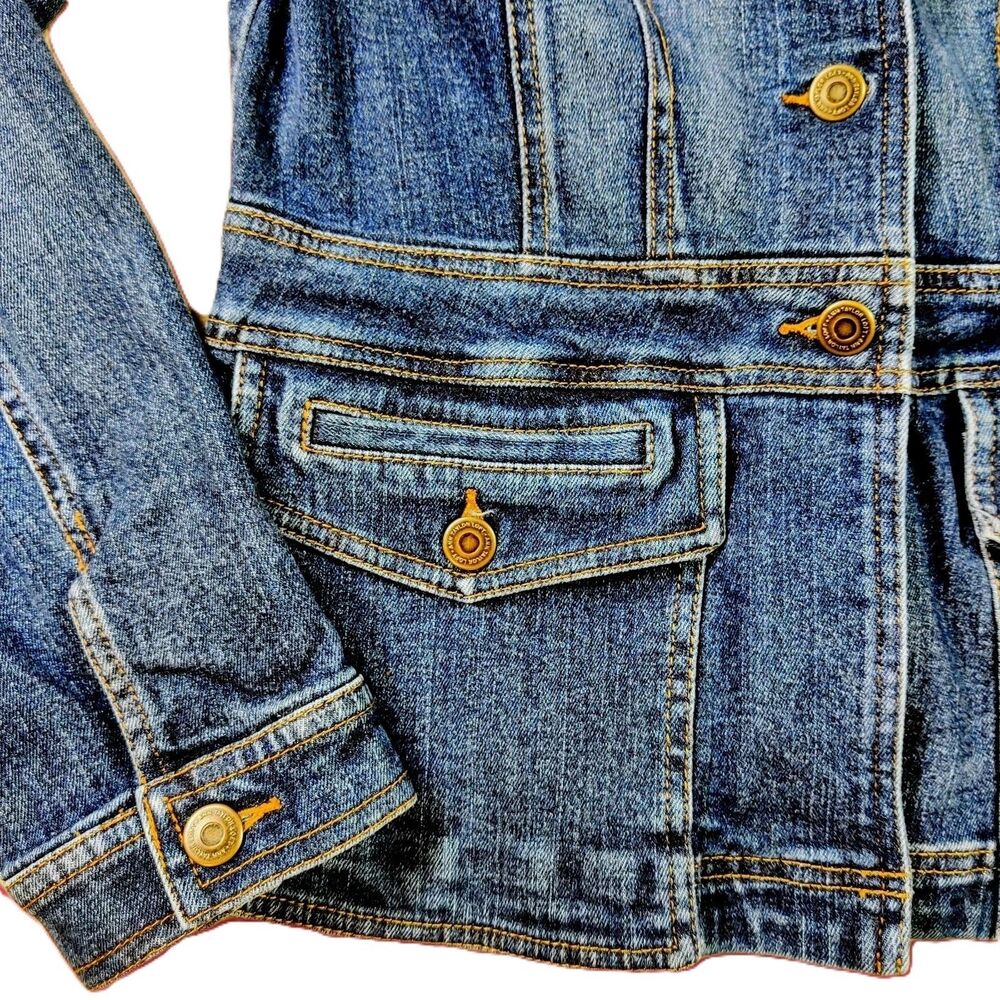 Ann Taylor LOFT Women’s Stretch Denim Jacket Size 6 Blue Jean Button Front - Picture 4 of 7
